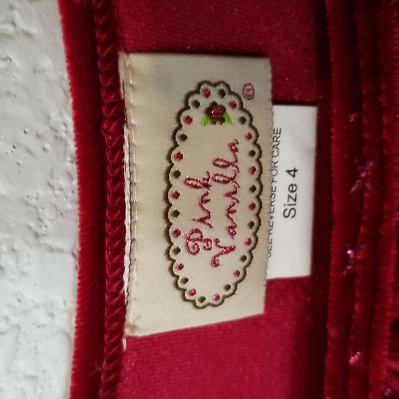 Sparkly dress, deep red, sz4 - Picture 2 of 5